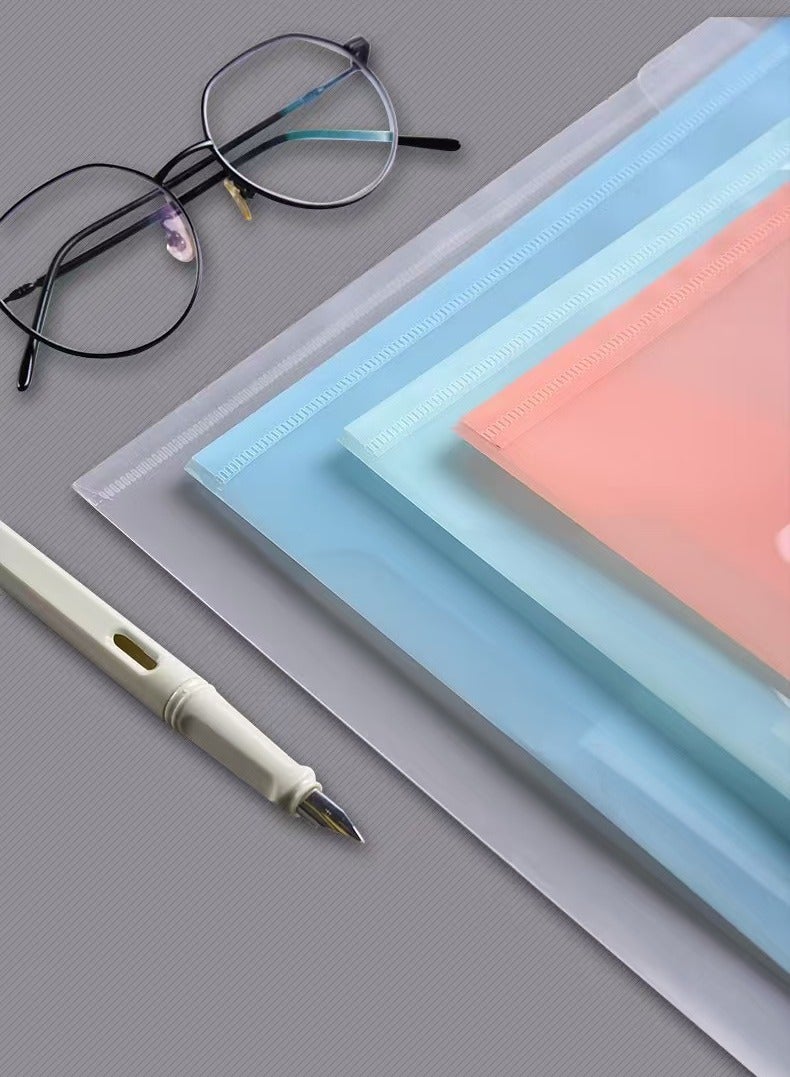 10 Pack 5 Color Envelopes, File Folders Clear Document Folders File Envelopes with Label Pocket A4 Size - Image 5