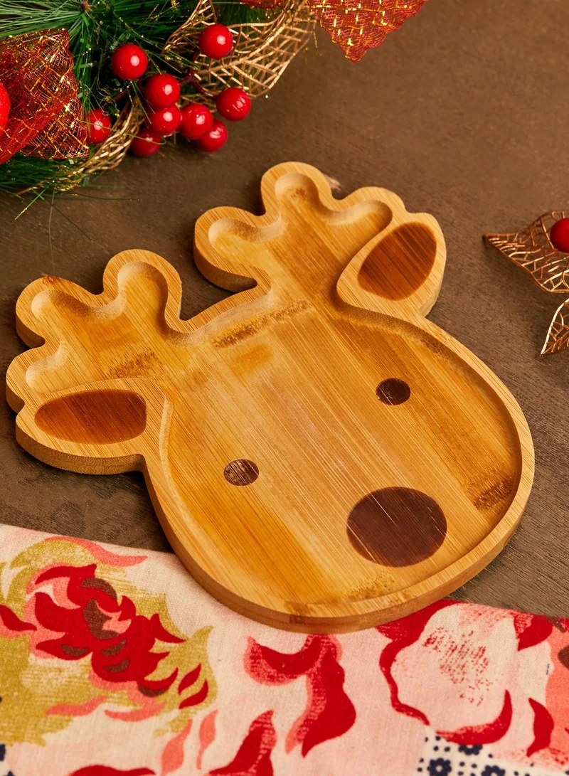 Sass & Belle Reindeer Bamboo Shaped Plate