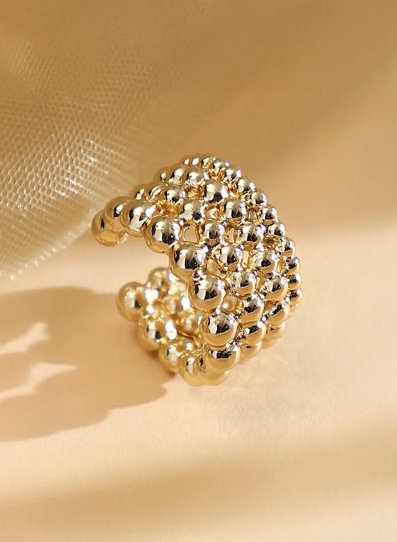 Women The Dewdrop Statement Ring | California  Colour | One-Size | Metallic Alloy Material | Adjustable Closure | Ring For Casual & Evening Wear