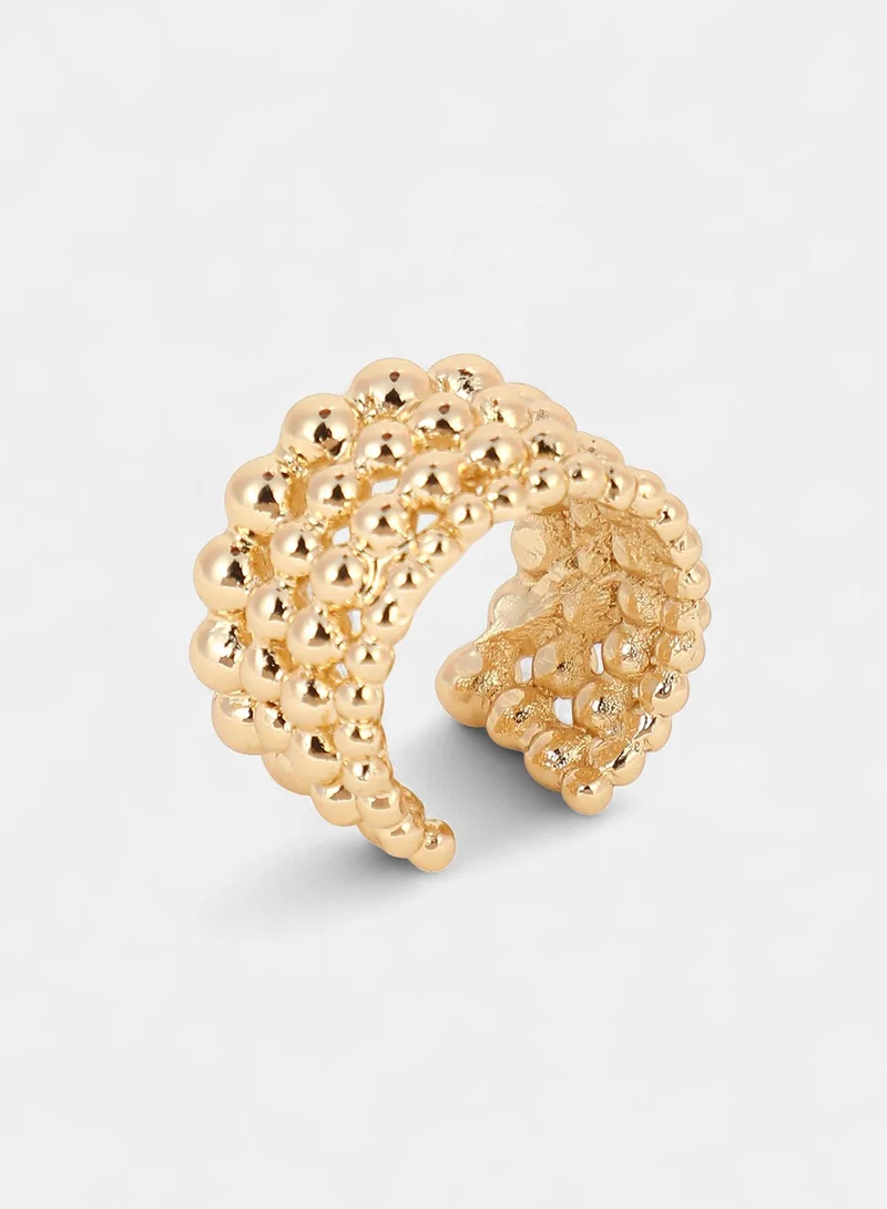 Sohi  Women The Dewdrop Statement Ring | California  Colour | One-Size | Metallic Alloy Material | Adjustable Closure | Ring For Casual & Evening Wear for Women | Best Price UAE