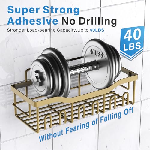 EUDELE 5-Pack Rustproof Stainless Steel Shower Caddy – No Drill Adhesive Bathroom Organizer with Large Capacity, Spacious Shower Shelves for Inside Shower, Kitchen & Home Decor Storage-XL Size - Image 4