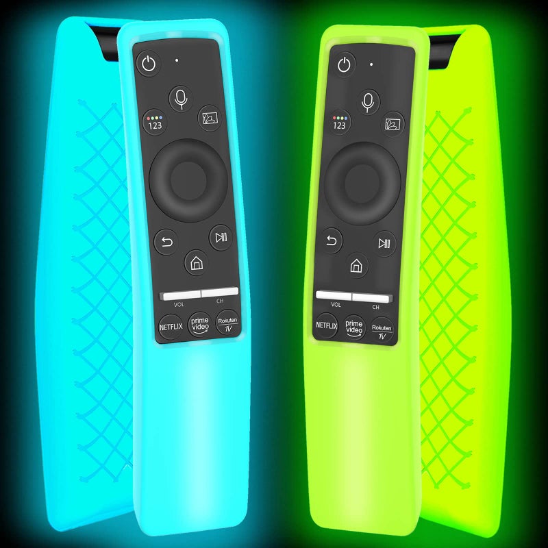 Lambcare 2 Pack Remote Case Glow in The Dark Compatible with Samsung Smart TV Remote Controller BN59 Series, Silicone Cover Protector Shockproof Anti-Slip Remote Skin Sleeve - Image 1