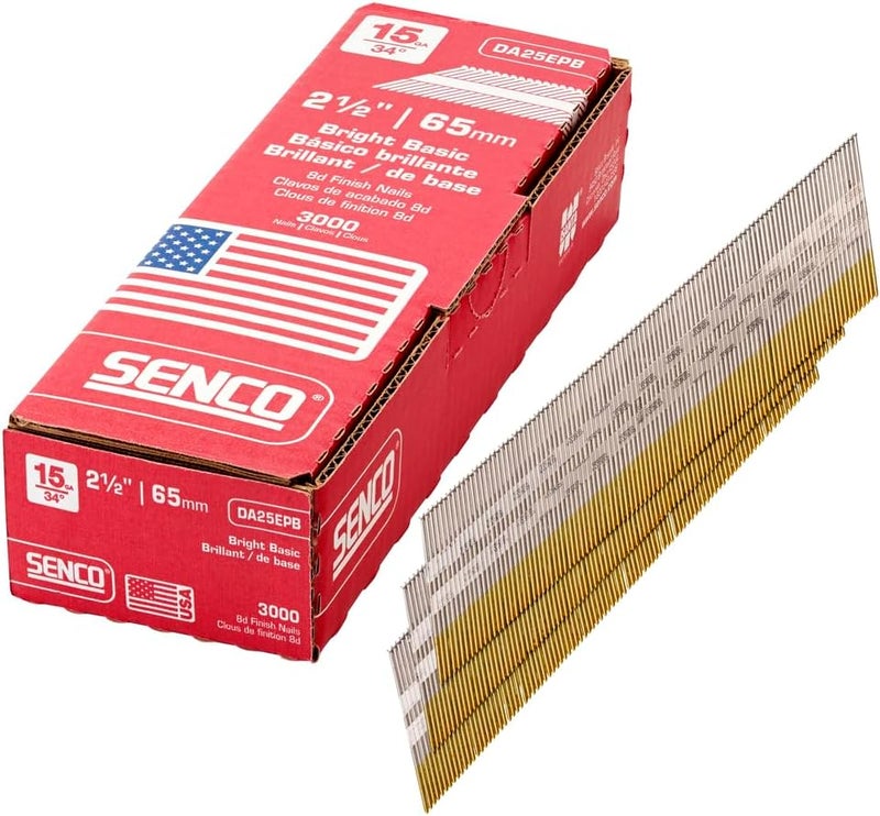 DA25EPB 15 Gauge by 2-1/2 inch Length Bright Basic Finish Nail (3,000 per box)