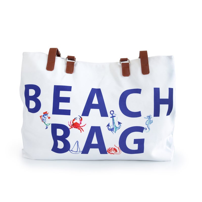 Anemoss Women's Beach Tote Bag, Waterproof Sandproof Hand Bags, Lightweight Fashionable Shoulder Bag, Large Capacity, Beach Design Bag for Picnic Shopping, Gifts for Women and Girls - Image 2