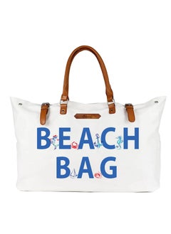 Anemoss Women's Beach Bag, Waterproof Sandproof Hand Bags, Lighweight Fashionable Shoulder Bag, Large Capacity, Beach Design Bag for Picnic Shopping, Gifts for Women and Girls  - Image 1