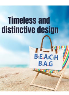 Anemoss Women's Beach Bag, Waterproof Sandproof Hand Bags, Lighweight Fashionable Shoulder Bag, Large Capacity, Beach Design Bag for Picnic Shopping, Gifts for Women and Girls  - Image 3