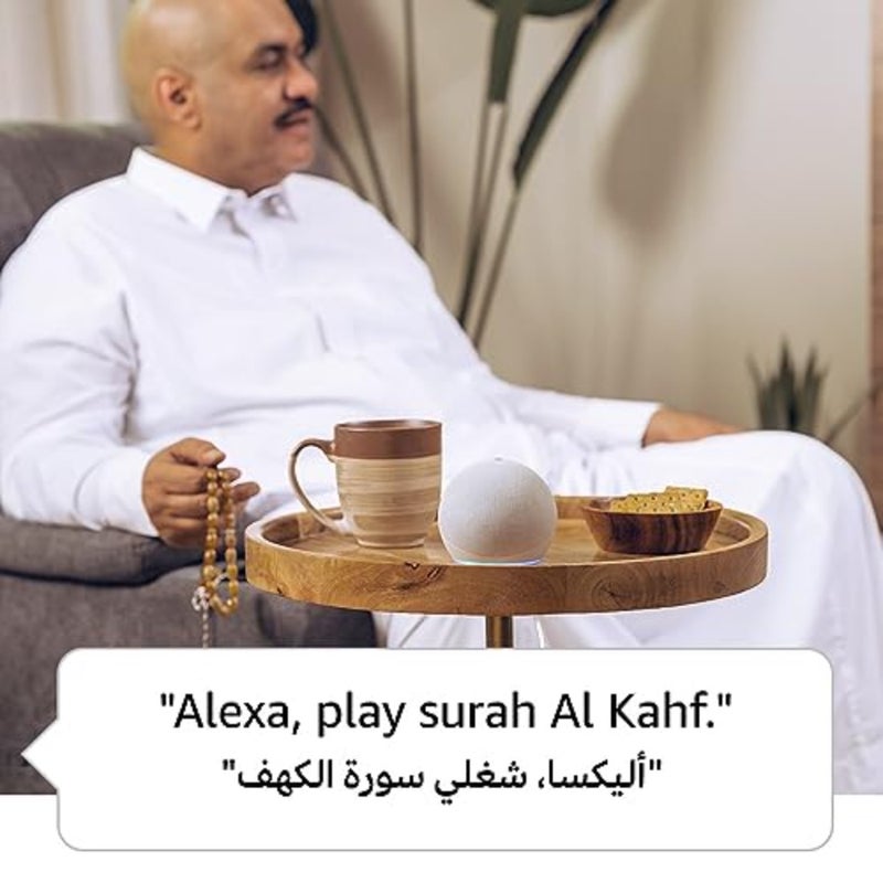 Smart home speaker for voice control, premium sound, English Khaleeji support, black finish, compact design - Image 5