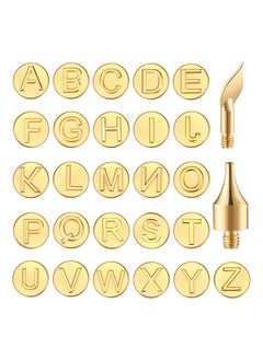KASTWAVE 28 Pieces Wood Burning Tip Set Including Letter Number Symbol Wood Burning Tip Wood Burning Alphabet Tips Alphabet Number Template for DIY Embossing and Carving Crafts Wood Burning  - Image 1