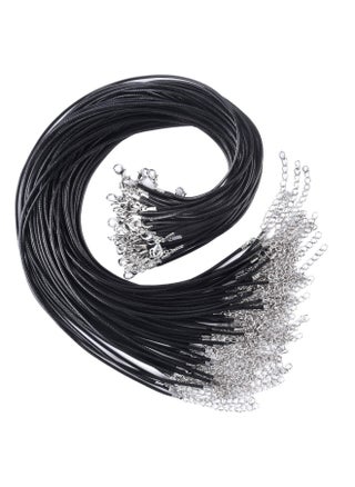 Pack Of 60 Black Waxed Cord Necklaces With 2 Mm Clasp For Necklaces Bracelets Jewellery Making Accessories Alloy Leather - pzsku/ZFC24A0724DF7E2A6570BZ/45/_/1720439864/1bfb9d36-d036-48a8-b6b1-3545375afba6