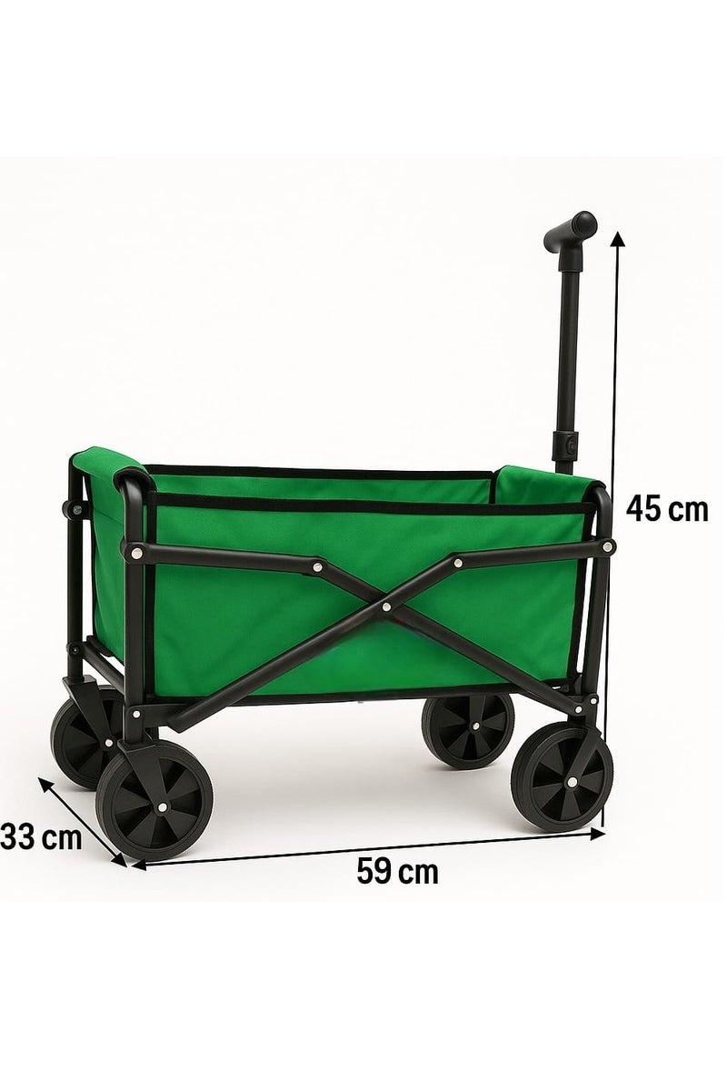 القادة عربة خدمات قابلة للطي سعة 145 لترًا، عربة خضراء متينة مزودة بعجلات لجميع أنواع التضاريس، مناسبة للشاطئ والحديقة والتخييم، عربة خارجية قابلة للطي محمولة، 59 × 33 × 45 سم - Image 2