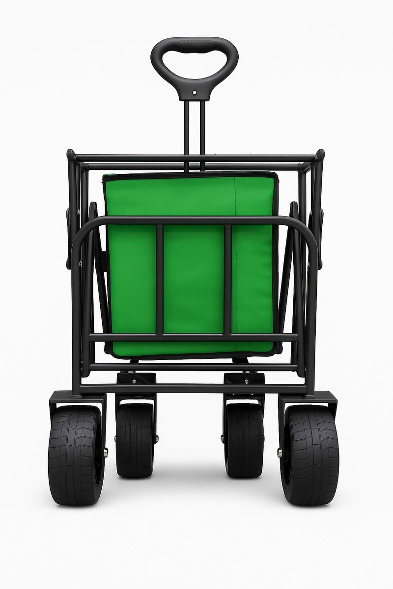 القادة عربة خدمات قابلة للطي سعة 145 لترًا، عربة خضراء متينة مزودة بعجلات لجميع أنواع التضاريس، مناسبة للشاطئ والحديقة والتخييم، عربة خارجية قابلة للطي محمولة، 59 × 33 × 45 سم - Image 3