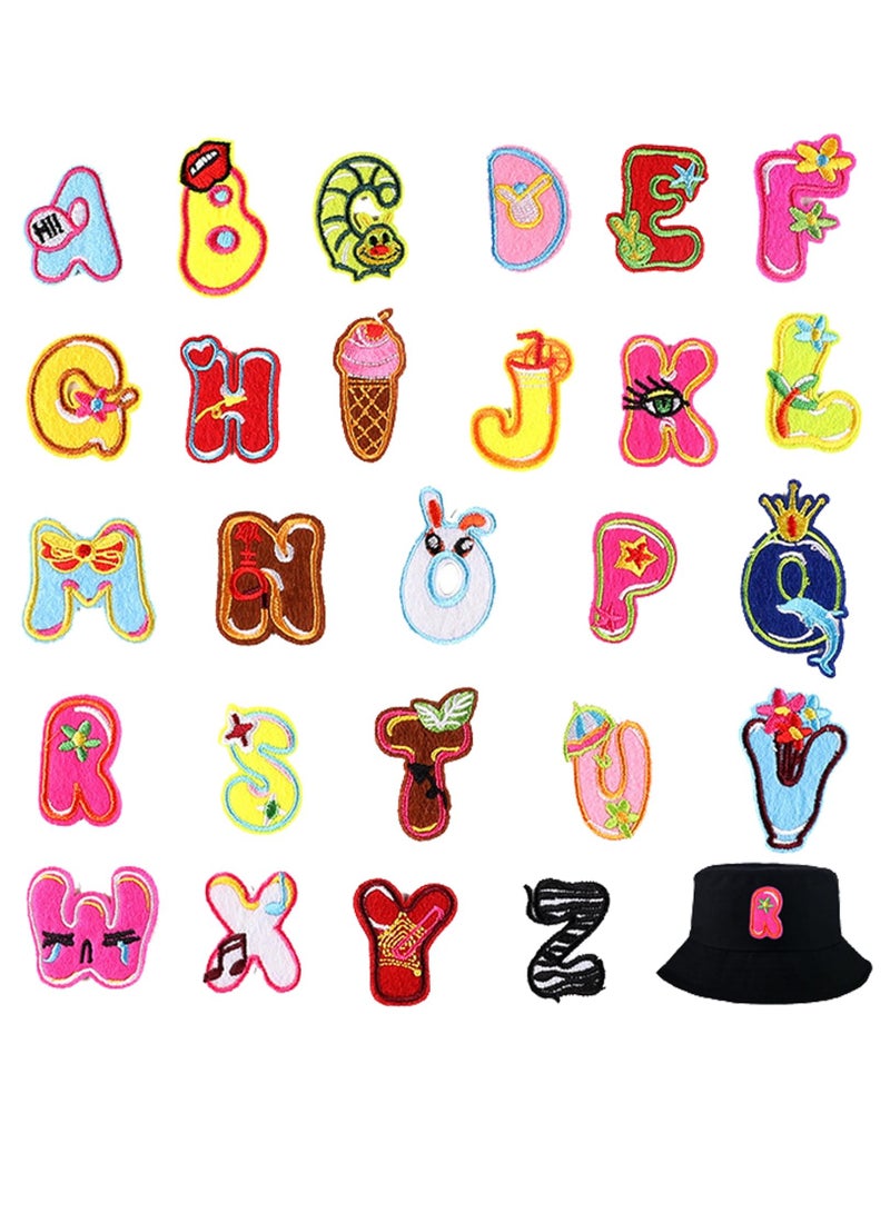 Excefore Iron on Letter A-Z, 26 Pcs Letter Iron on Patches, Sew on Alphabet Patches, Letter Patches For Backpacks, Fabric Embroidered Patch, Alphabet Patches For Clothing And DIY Craft Sewing - Image 1