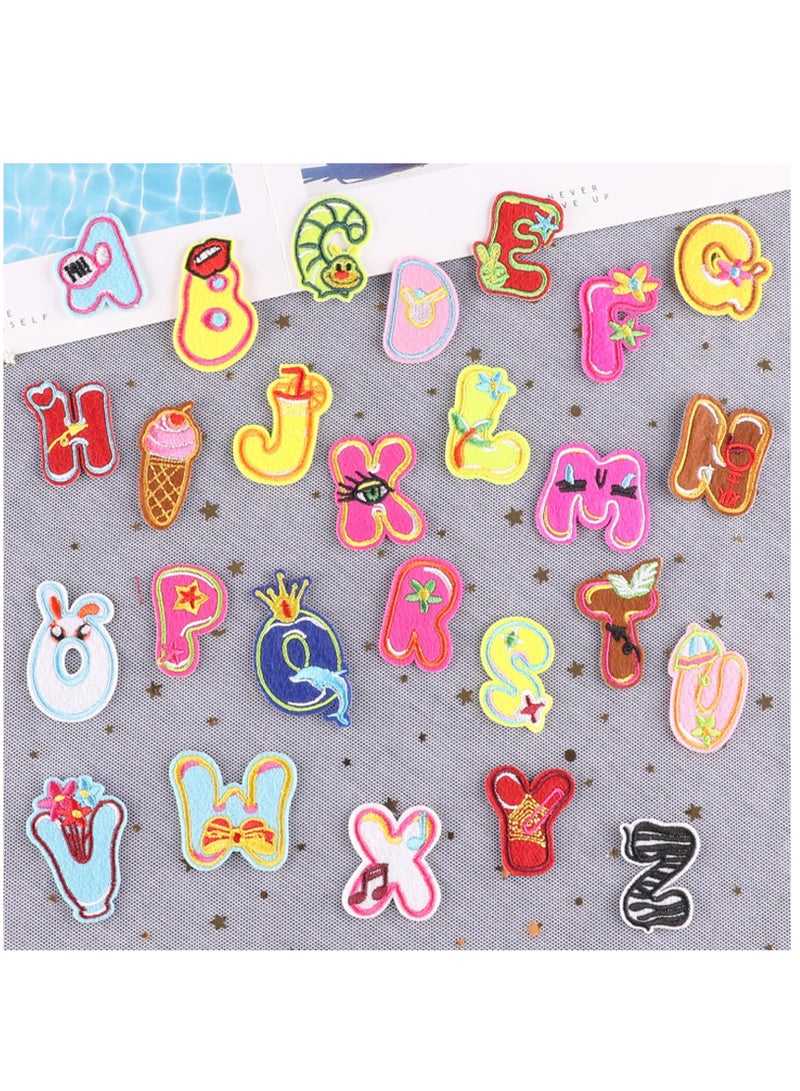 Excefore Iron on Letter A-Z, 26 Pcs Letter Iron on Patches, Sew on Alphabet Patches, Letter Patches For Backpacks, Fabric Embroidered Patch, Alphabet Patches For Clothing And DIY Craft Sewing - Image 5