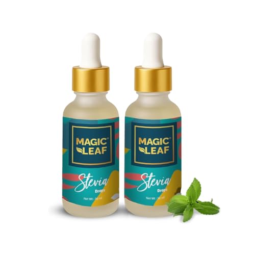 Magic Leaf Sugar Free Stevia Drops, 30 ml (Pack of 2), Natural Origin Sweetener with Stevia Leaf Extract, for Weight Watchers, Zero Calorie, Non GMO, Stevia Based Liquid Sweetener - Image 1
