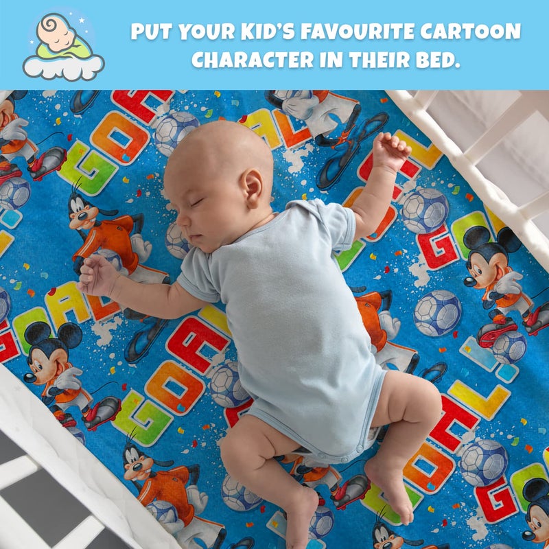 Sassoon Polyester Mickey Mouse Printed Washable and Waterproof Large Size Dry Sheet/Bed Protector for Kids- Multi Colored (100 x 140 cm) - Image 2