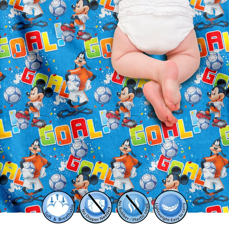 Sassoon Polyester Mickey Mouse Printed Washable and Waterproof Large Size Dry Sheet/Bed Protector for Kids- Multi Colored (100 x 140 cm) - Image 4