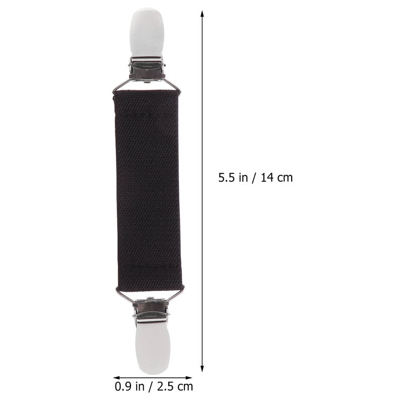 4pcs Bed Sheet Fixed Buckles Anti-slip Fasteners Sofa Cushion Non-slip Clips Elastic Grippers Belt (Black) - Image 2