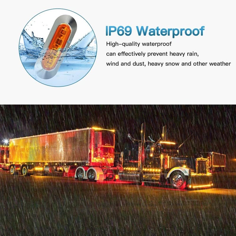 ALFU 20PCS LED Side Marker Indicator Lights - 10 Amber & 10 Red for Trailers, Trucks, and Boats - Image 4