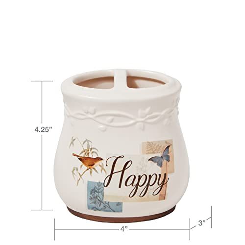 SKL Home by Saturday Knight Ltd. New Hope Toothbrush Holder, Cream - Image 2