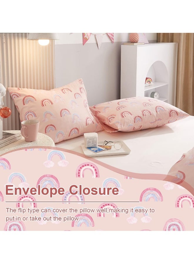 غطاء لحاف وردي للأطفال مجموعة أغطية سرير فتيات لطيفة وكawaii 3 قطع ناعمة جدًا وقابلة للتنفس لحاف صغير مراهق غطاء لحاف نمط كرتوني مجموعة أغطية سرير - Image 4