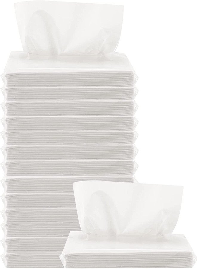 Calitate24 200 Pieces Disposable Face Towel Cotton Tissue Soft Dry Wipes For Women,Simple Cleaning Facial Tissues Dry Wet Dual Portable Use For Sensitive Skin & Baby & Makeup Remover & Personal Care - Image 1