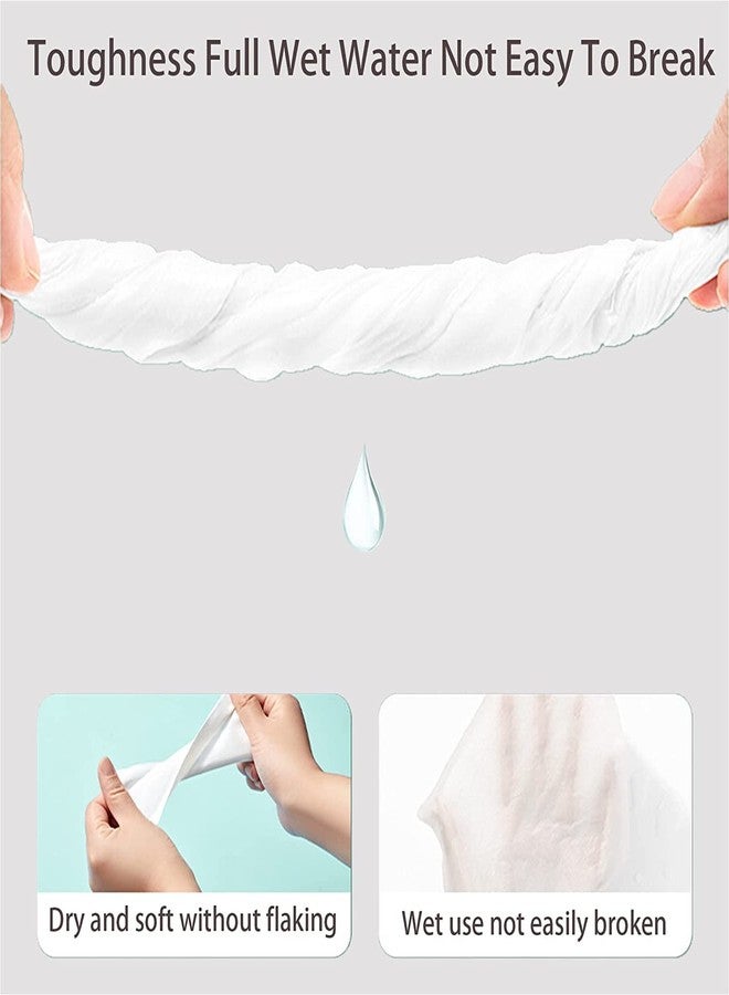 Calitate24 200 Pieces Disposable Face Towel Cotton Tissue Soft Dry Wipes For Women,Simple Cleaning Facial Tissues Dry Wet Dual Portable Use For Sensitive Skin & Baby & Makeup Remover & Personal Care - Image 3