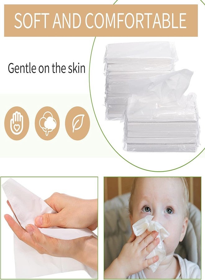 Calitate24 200 Pieces Disposable Face Towel Cotton Tissue Soft Dry Wipes For Women,Simple Cleaning Facial Tissues Dry Wet Dual Portable Use For Sensitive Skin & Baby & Makeup Remover & Personal Care - Image 2