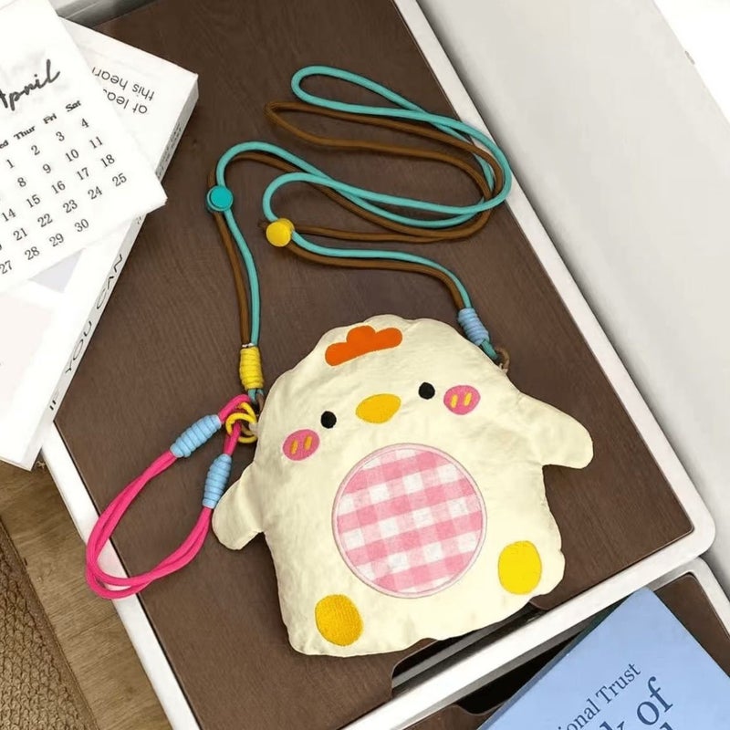 26 Cute Phone Bag, Girls' Lightweight Nylon Korean Mini Dopamine Color-Block Crossbody Bag - Image 5