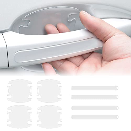 Kelenate® (8 Pcs) Car Door Handle Scratch Protector -Transparent Universal Car Door Handle Protector Accessories Clear DoorBowl Paint Protection Film Waterproof Compatible with E-rtiga - Image 1