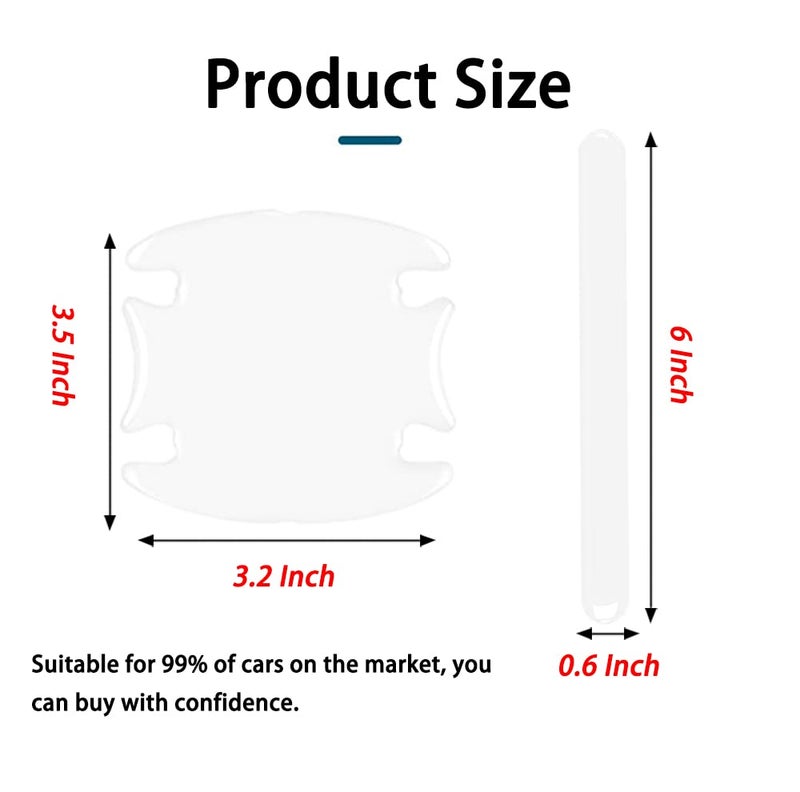 Kelenate® (8 Pcs) Car Door Handle Scratch Protector -Transparent Universal Car Door Handle Protector Accessories Clear DoorBowl Paint Protection Film Waterproof Compatible with E-rtiga - Image 2