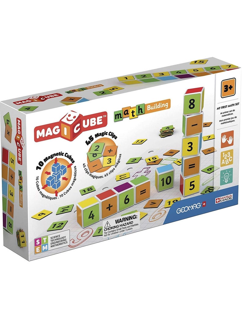 جيوماغ Geomag Magicubes Math Building and Clips 55pcs - Image 1