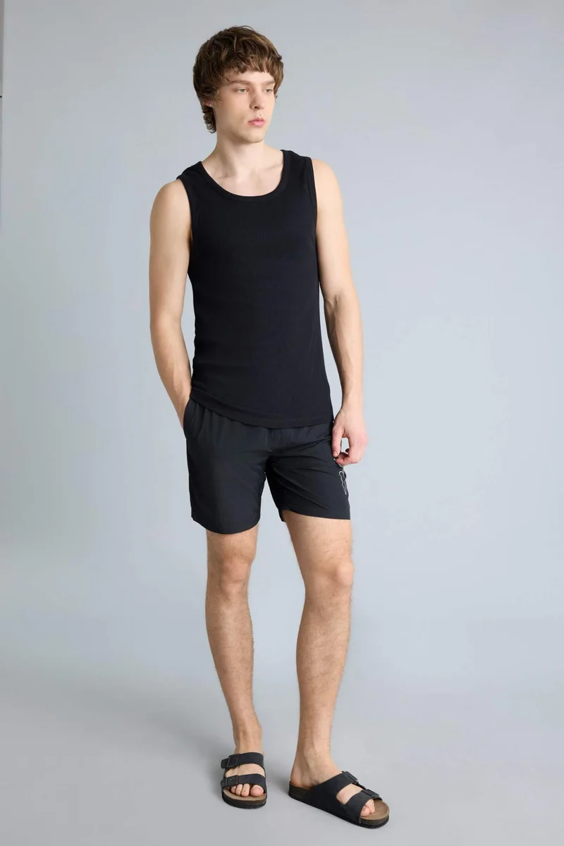 Regular Fit Mesh Lined Short Swim Shorts