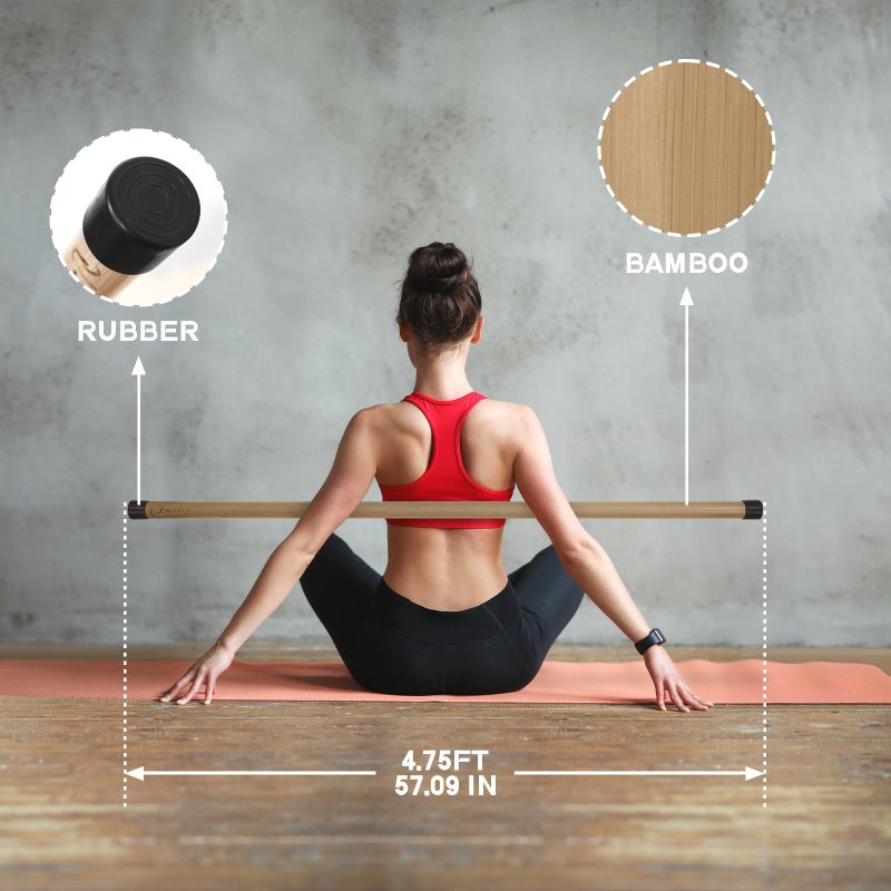 RitFit 5ft Natural Bamboo Yoga Stick, Exercise Stick, Stretching Stick, Versatile Tool for Yoga Practice, Stretching, Flexibility - Image 3