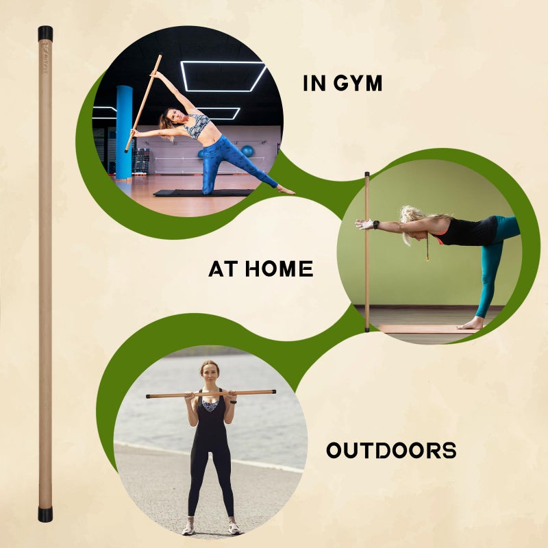 RitFit 5ft Natural Bamboo Yoga Stick, Exercise Stick, Stretching Stick, Versatile Tool for Yoga Practice, Stretching, Flexibility - Image 5