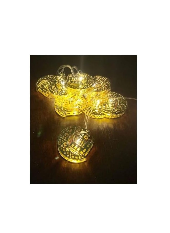 Generic 2.5 Branch Zina - Crescent Shape Inside Jameh - Ramadan Decoration - Yellow Copper  - Image 3