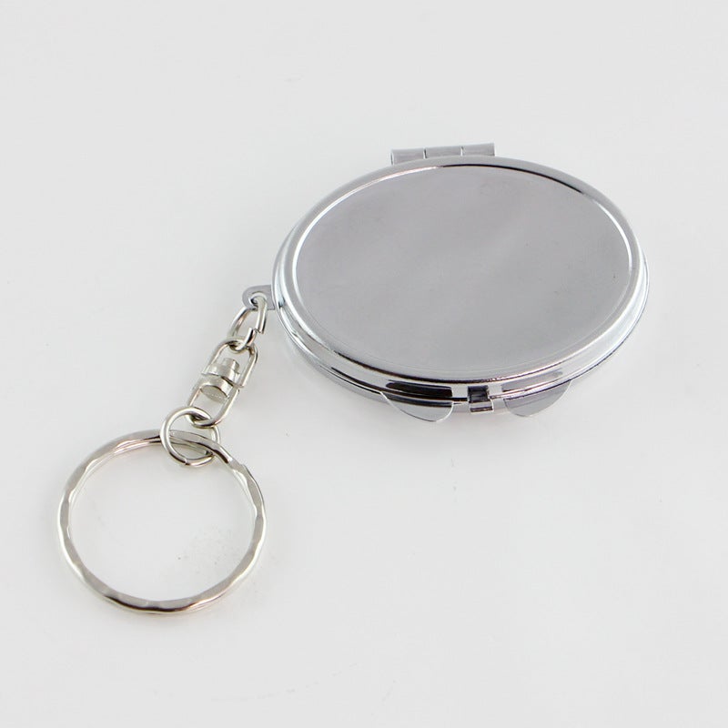Japanese And Korean Creative Portable Double-Sided Folding Small Mirror Logo Fixed Makeup Mirror Plus Logo Jewelry Diy Keychain - Image 4