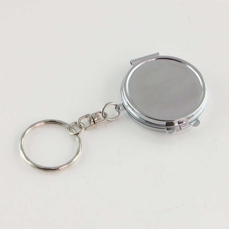 Japanese And Korean Creative Portable Double-Sided Folding Small Mirror Logo Fixed Makeup Mirror Plus Logo Jewelry Diy Keychain - Image 3