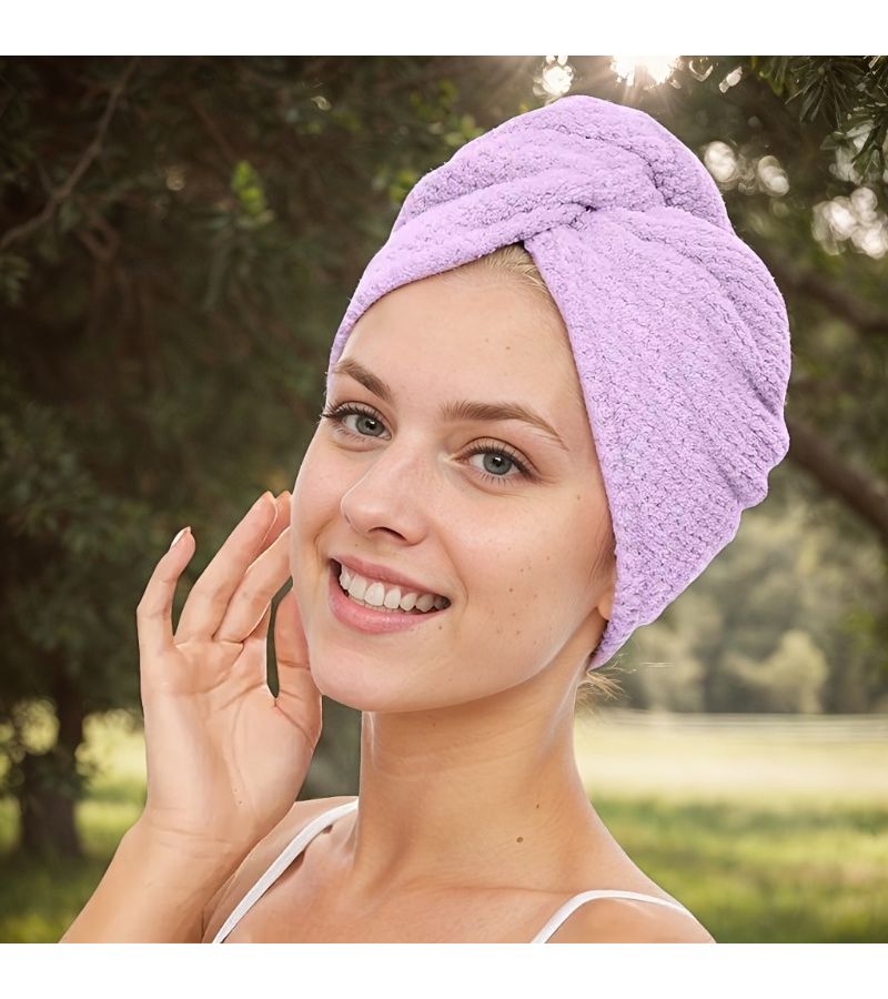 Grey Microfiber Hair Drying Cap Absorbent Quick Dry Curly Hair Anti Frizz - Image 2