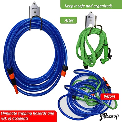 JBscoop Garden Hose Holder, Garden Hose Hanger Wall Mount for Water Hose, Extension Cords, Air Compressor Hose, Heavy Duty & Rust Proof Set of 1 - Image 5