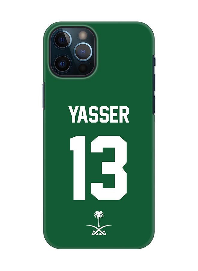 Stylizedd Slim Cover for Apple iPhone 12 Pro Case Snap Classic Series Mobile Cover Hard PC Shield Matte Finish Print -Saudi Arabia-Player-Yasser - Image 1