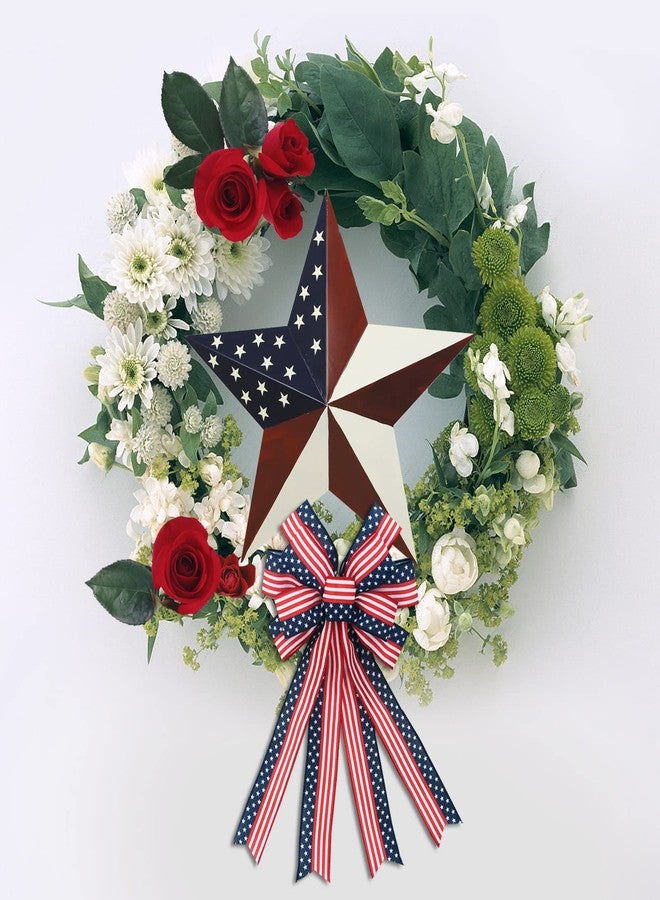 YK Decor Y&K Decor American Barn Star US Flag Star Outdoor Decor Metal Barn Patriotic Wall Decoration July 4th Country Patriotic Wall Ornament Outdoor Decoration - Image 3