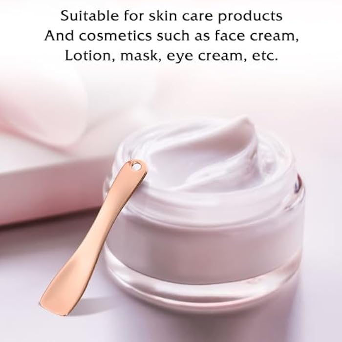 Trinkrittey 6 Pcs Metal Cosmetic Spoon, Mini Skincare Spatula Skin Care Facial Cream Mask Scoop Makeup Tools for Cosmetic Scoop for Creams Lotions Masks (Silver Gold Rose Gold) - Image 5