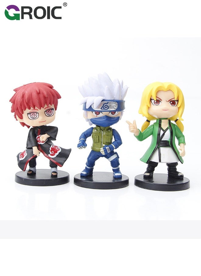GROIC - Set of 12 Pieces Naruto Action Figure, Naruto, Kakashi, Sasuke Action Figures Toys, Naruto Anime Figure Model Desk Decoration Action Figure, Naruto Statue Figure Collectibles (Second Edition) - Image 1