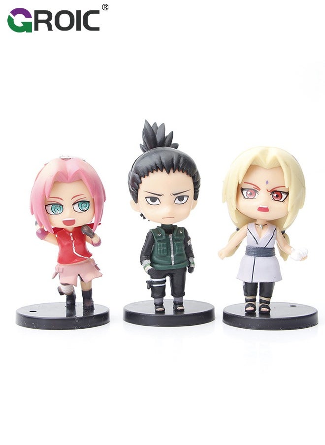GROIC - Set of 12 Pieces Naruto Action Figure, Naruto, Kakashi, Sasuke Action Figures Toys, Naruto Anime Figure Model Desk Decoration Action Figure, Naruto Statue Figure Collectibles (Second Edition) - Image 1