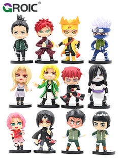 GROIC Set of 12 Pieces Naruto Action Figure, Naruto, Kakashi, Sasuke Action Figures Toys, Naruto Anime Figure Model Desk Decoration Action Figure, Naruto Statue Figure Collectibles (Second Edition)  - Image 1