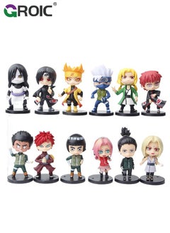 GROIC Set of 12 Pieces Naruto Action Figure, Naruto, Kakashi, Sasuke Action Figures Toys, Naruto Anime Figure Model Desk Decoration Action Figure, Naruto Statue Figure Collectibles (Second Edition)  - Image 2