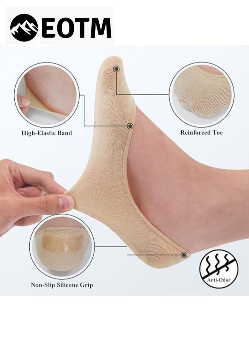 اي او تي م 6 أزواج من الجوارب غير المرئية غير القابلة للانزلاق ذات القصة المنخفضة جدًا للنساء - Image 2