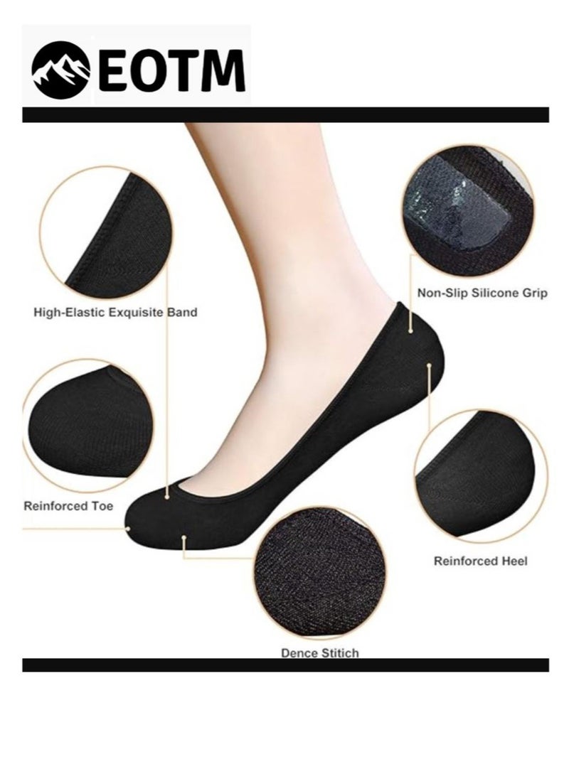 اي او تي م 6 أزواج من الجوارب غير المرئية غير القابلة للانزلاق ذات القصة المنخفضة جدًا للنساء - Image 3