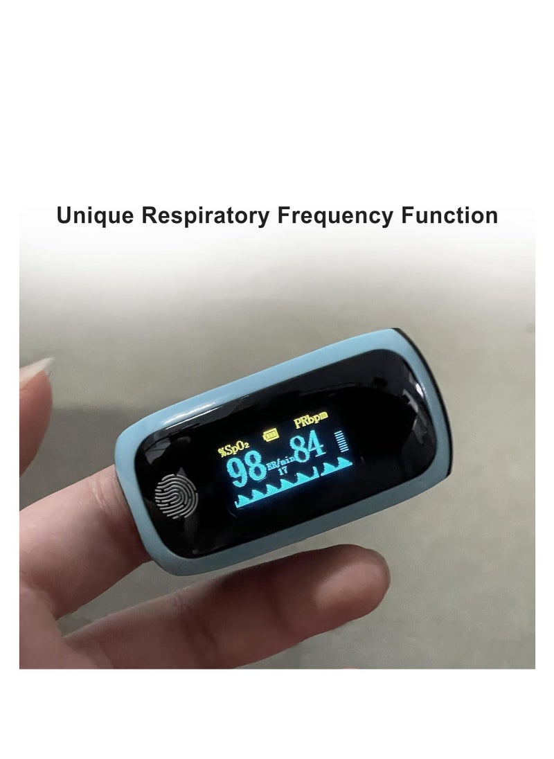 Furtey - Pulse Oximeter Fingertip, Pulse Oximeter Rechargeable, Pulse Oximeter with Rechargeable, Fingertip Blood Oxygen Saturation Monitor Rechargeable, for Home Outdoor Sports Wide Use (Blue) - Image 1