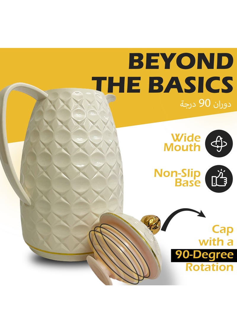 Al-Nokhba Thermos Flask Set: Enjoy hot  cold drinks with insulated Mug, vacuum-sealed design, leakproof cap, wide mouth,  comfort/safety Handle. - Image 2